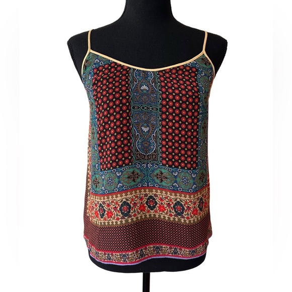Clover Canyon Tops - Bohemian Printed Spaghetti Strap Tank Top - Multicolor